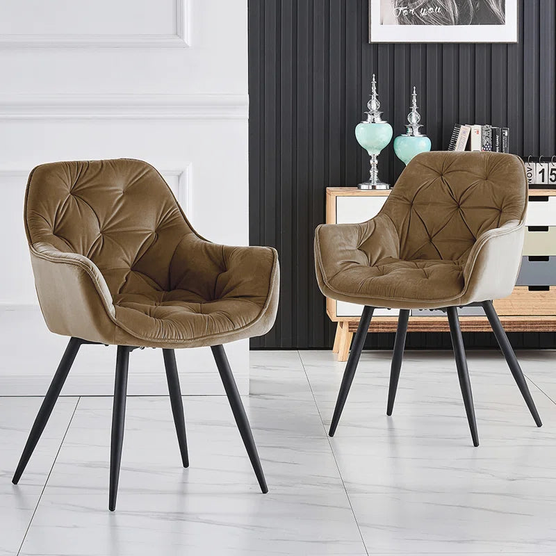Velvet Upholstered Armchair Runge