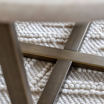 Moderna White Faux Travertine Coffee Table