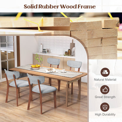 Upholstered Mid-Back Chairs with Solid Rubber Wood Frame