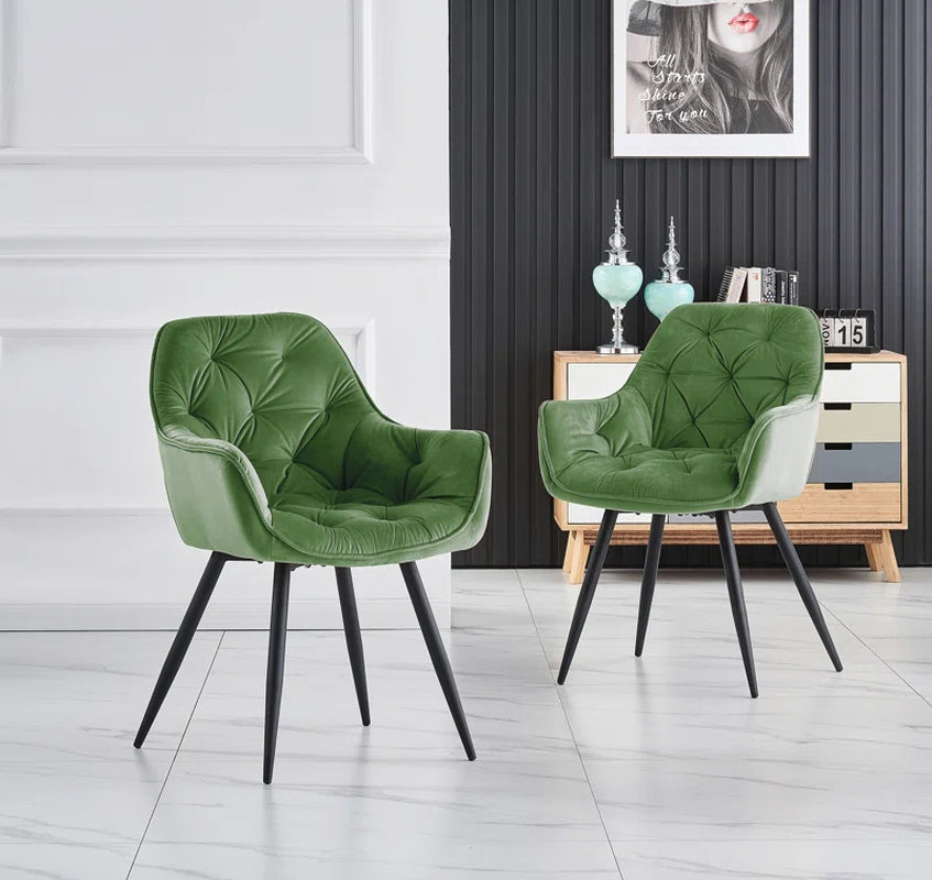 Velvet Upholstered Armchair Runge
