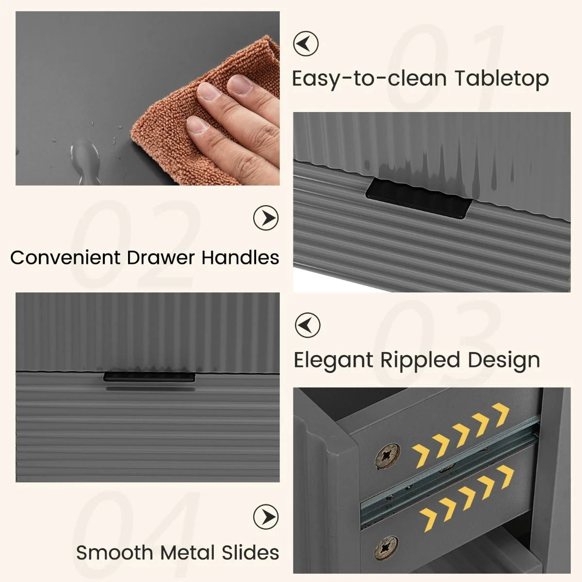 Modern Computer Desk with 4 Drawers and Storage
