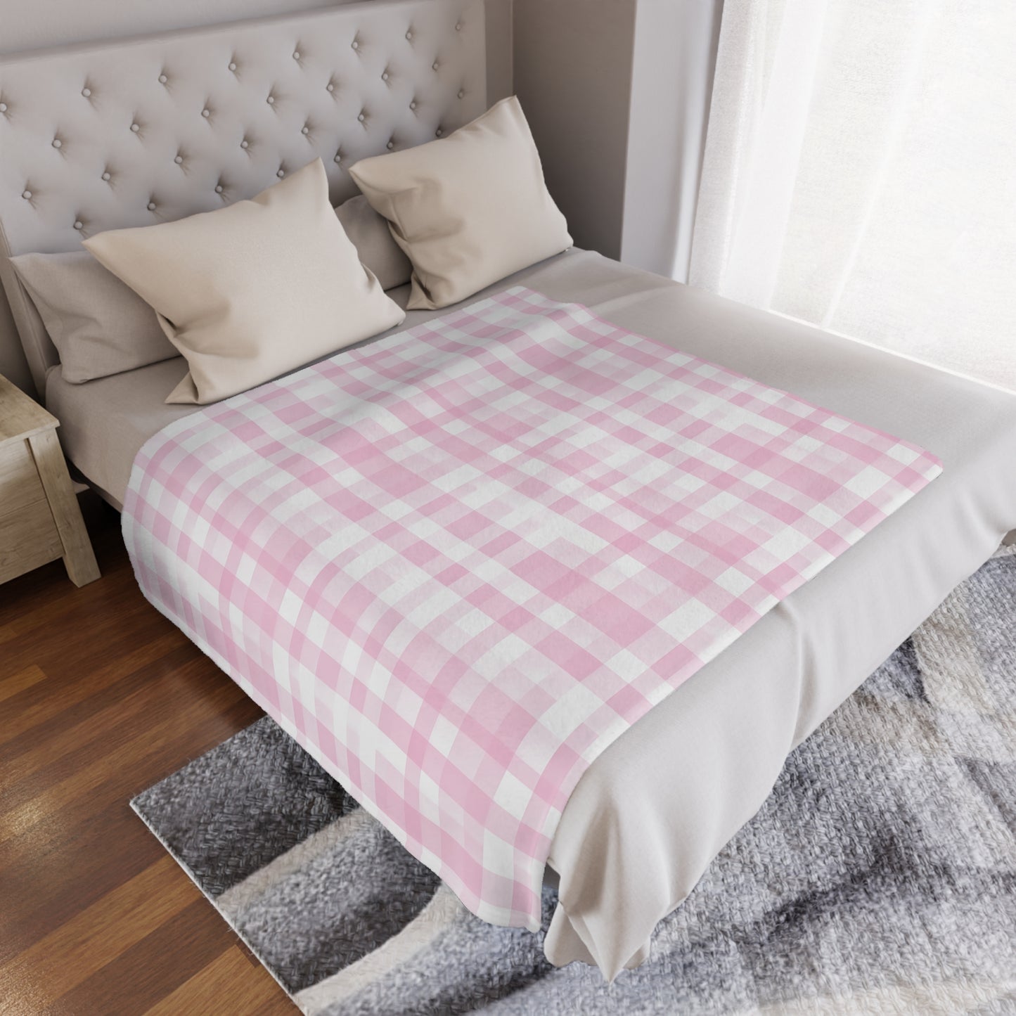 Blush Check Charm Blanket