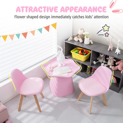 Toddler Activity Play Table with Backrest, Padded Seat and Concave Tabletop