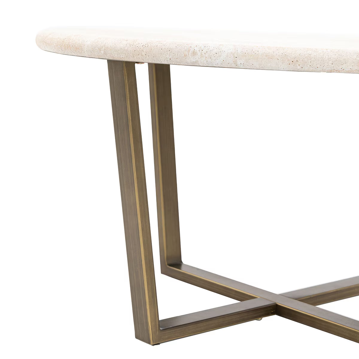 Moderna White Faux Travertine Coffee Table