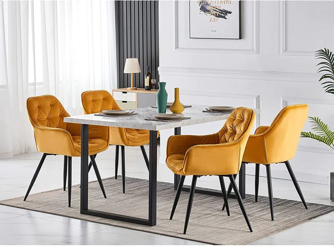 Velvet Upholstered Armchair Runge