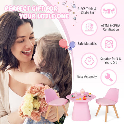 Toddler Activity Play Table with Backrest, Padded Seat and Concave Tabletop