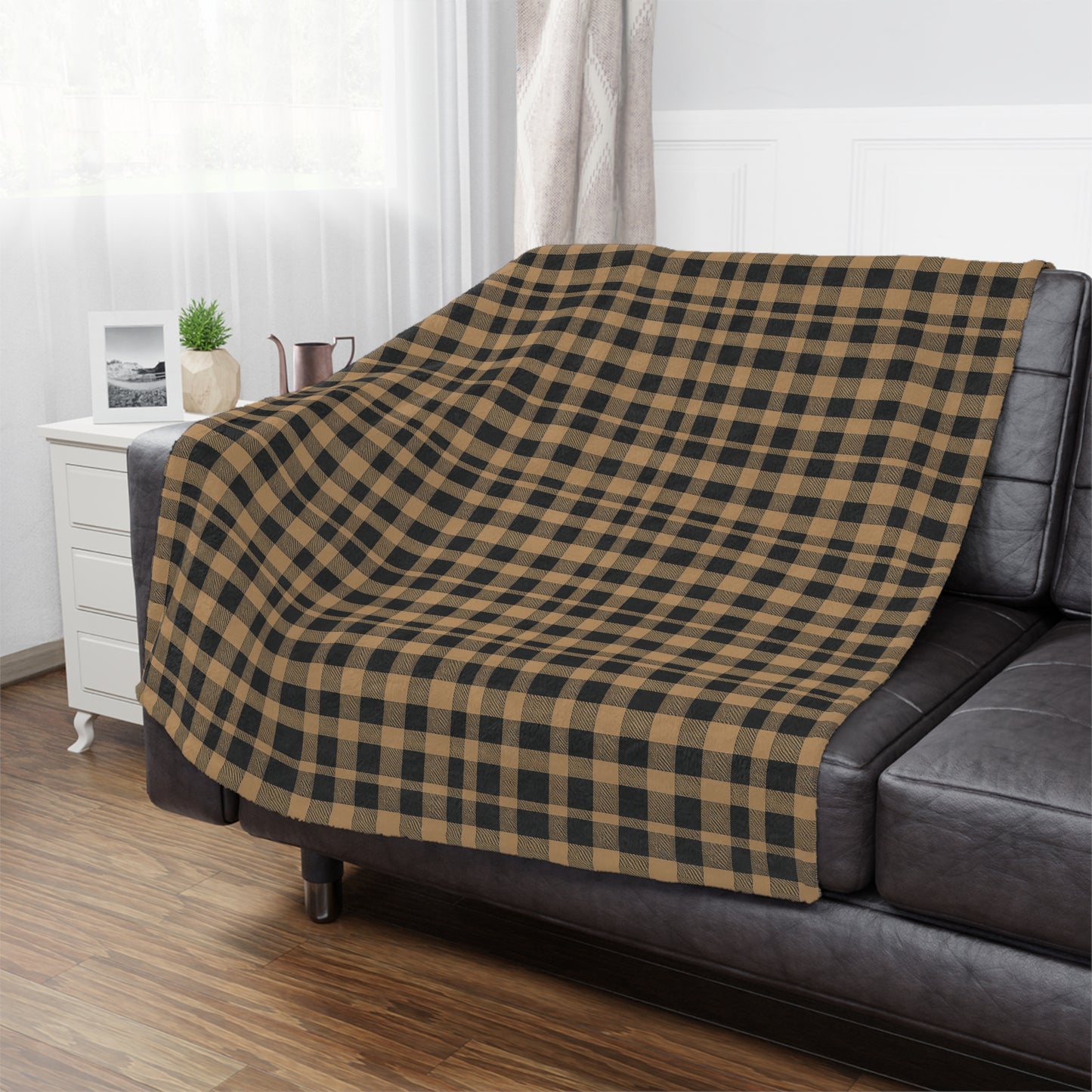 Golden Check Luxe Blanket