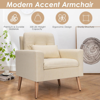 Modern Accent Chair with Lumbar Pillow