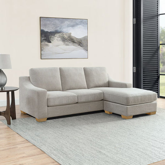 Dillard Grey Fabric Corner Sofa with Reversible Chaise