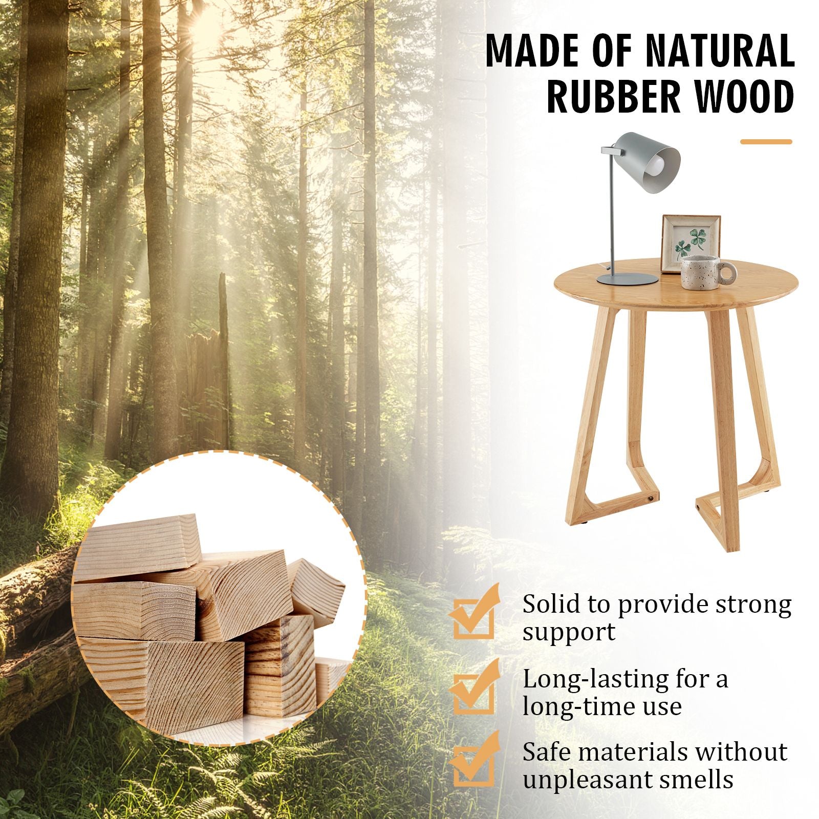 24" round Coffee Table with V-Shaped Legs for Lamps