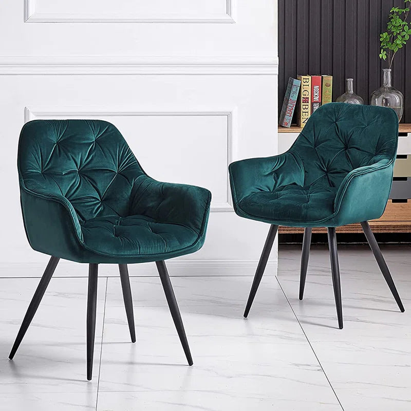 Velvet Upholstered Armchair Runge