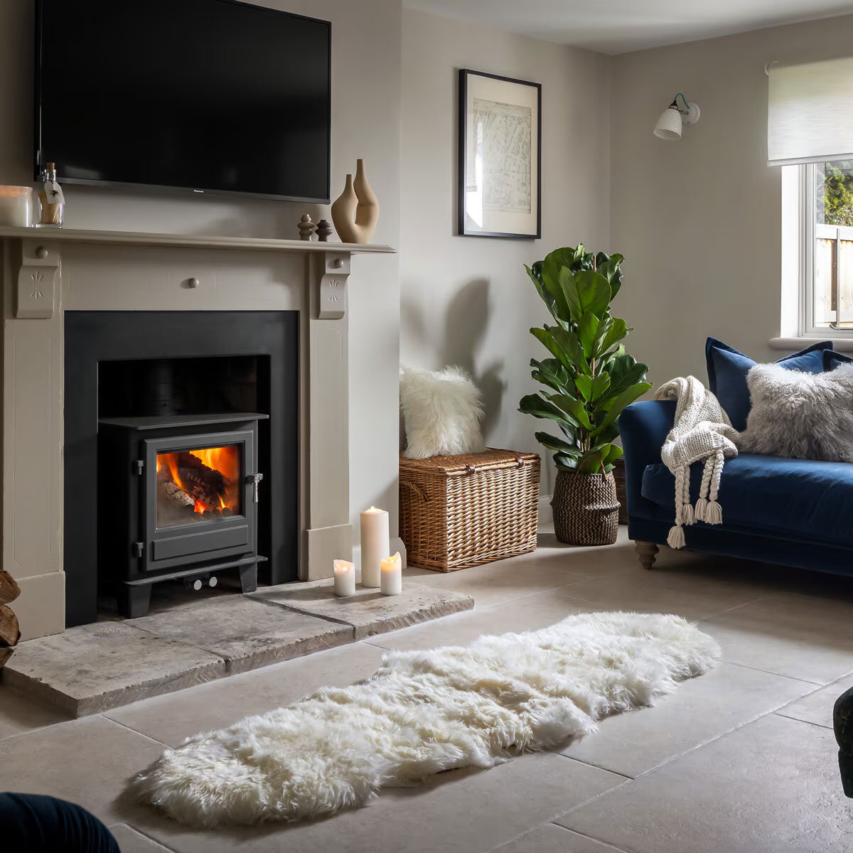 Long Wool Double Rug in Ivory, 180 X 55 Cm