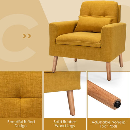 Modern Accent Chair with Lumbar Pillow