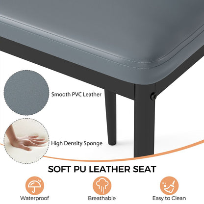 4 PCS Armless Side Chairs with Upholstered Cushion and Sturdy Metal Frame