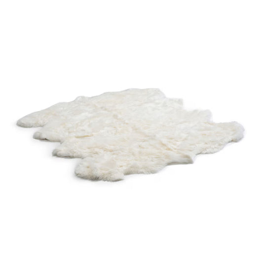 Longwool 100% Sheepskin Octo Rug, Ivory
