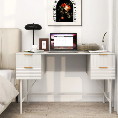 Modern Computer Desk with 4 Drawers and Storage