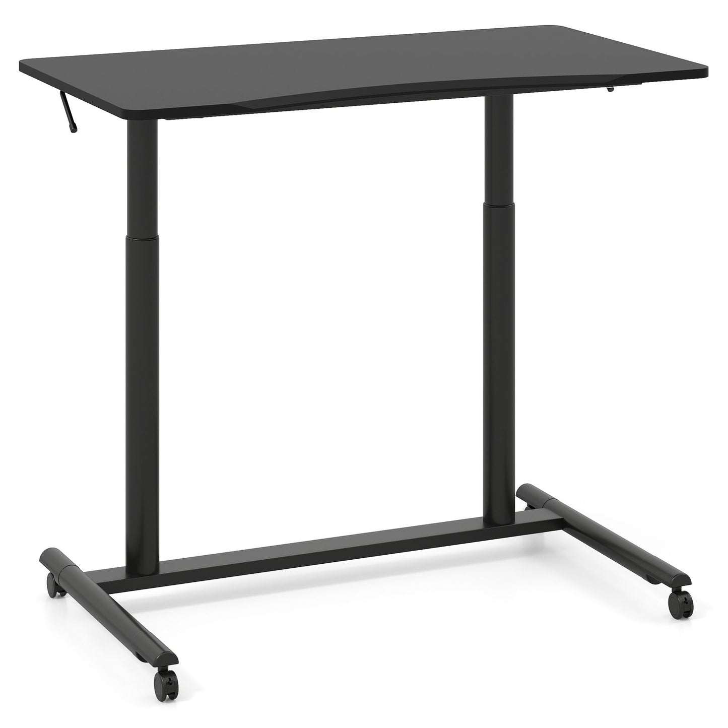 C-Shaped Mobile Standing Desk with Adjustable Height and Lockable Wheels