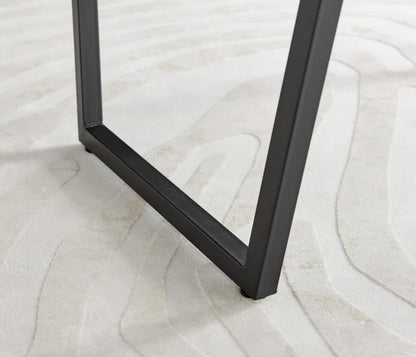 Industrial Design White & Grey Marble Effect Melamine Dining Table and 2 Velvet Dining Chairs