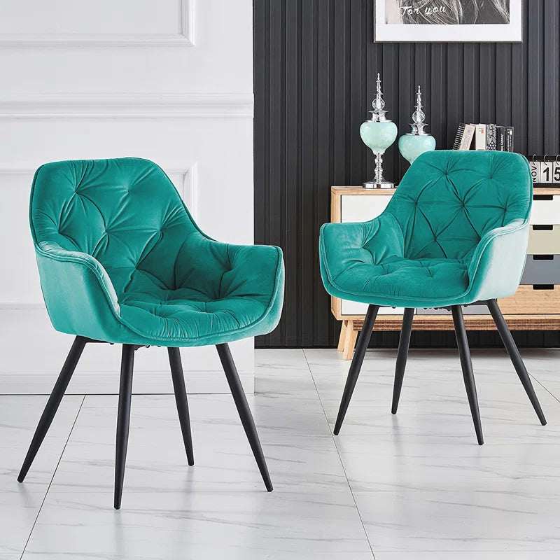 Velvet Upholstered Armchair Runge