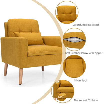 Modern Accent Chair with Lumbar Pillow