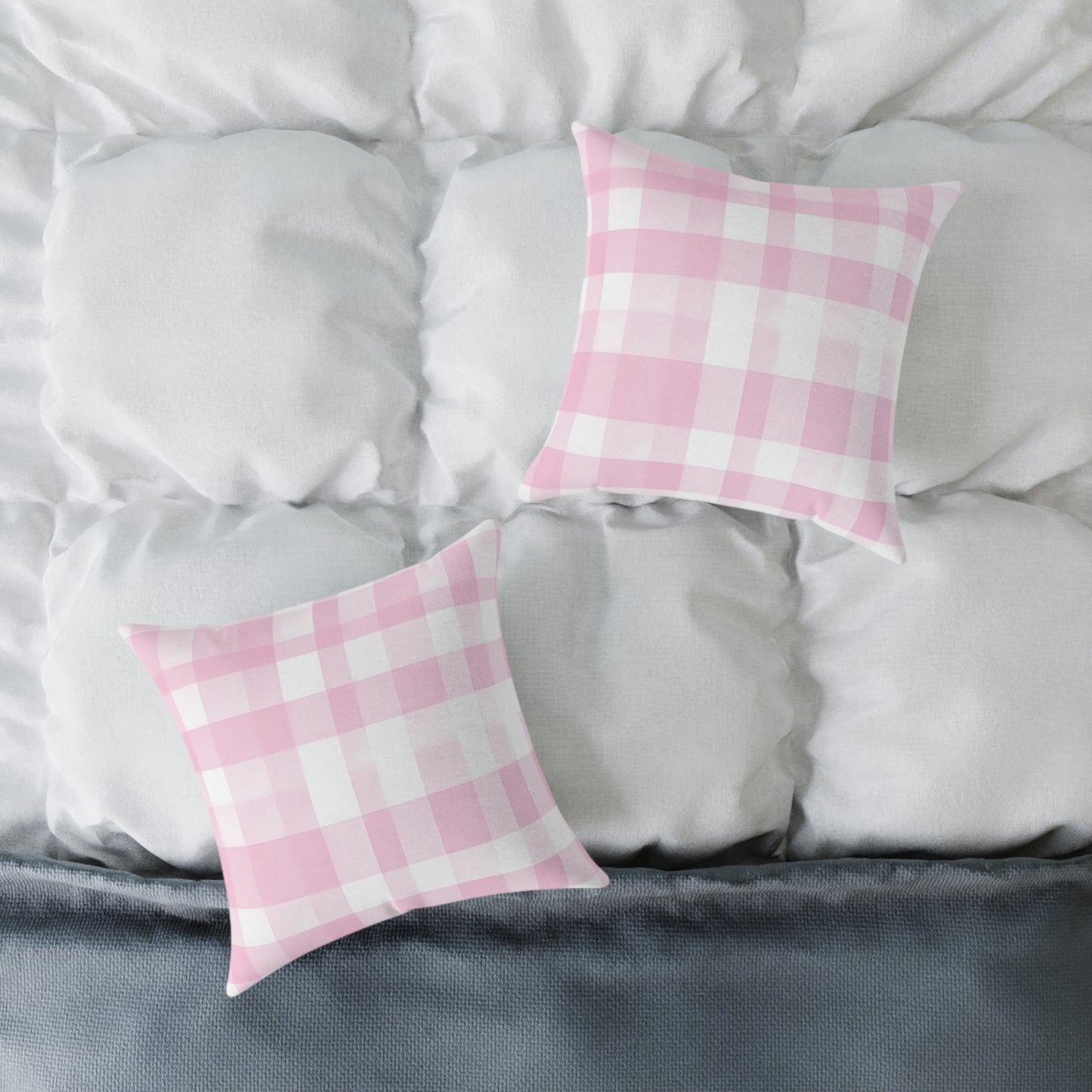Blush Check Charm Cushion