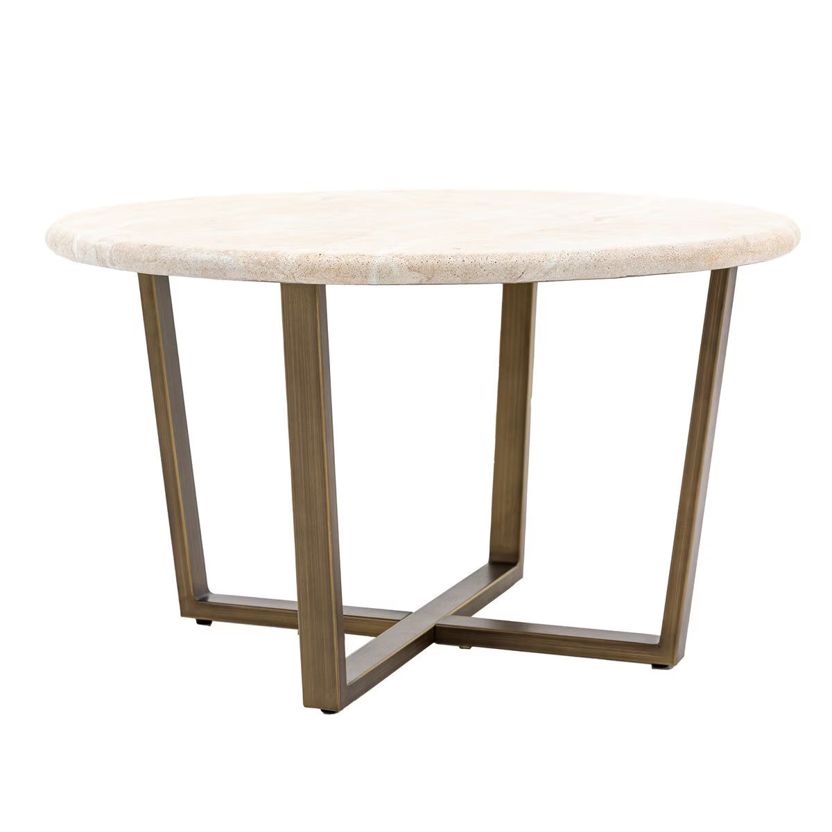 Moderna White Faux Travertine Coffee Table