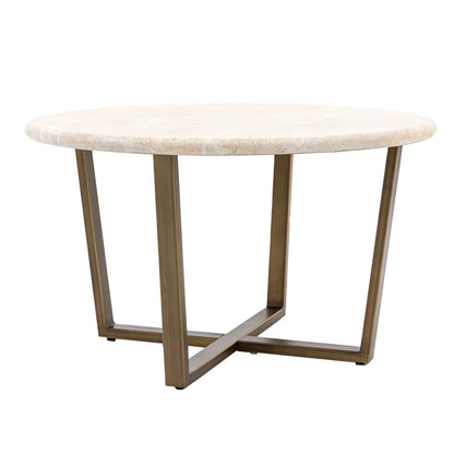Moderna White Faux Travertine Coffee Table