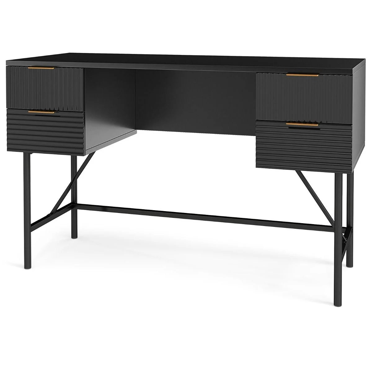 Modern Computer Desk with 4 Drawers and Storage