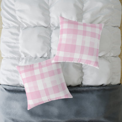 Blush Check Charm Cushion