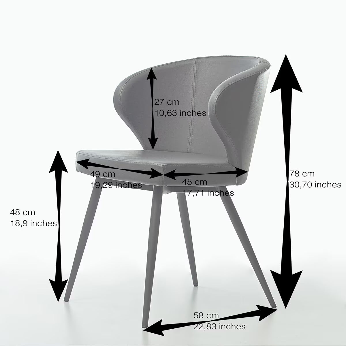 Doris Brown Faux Leather Dining Chair