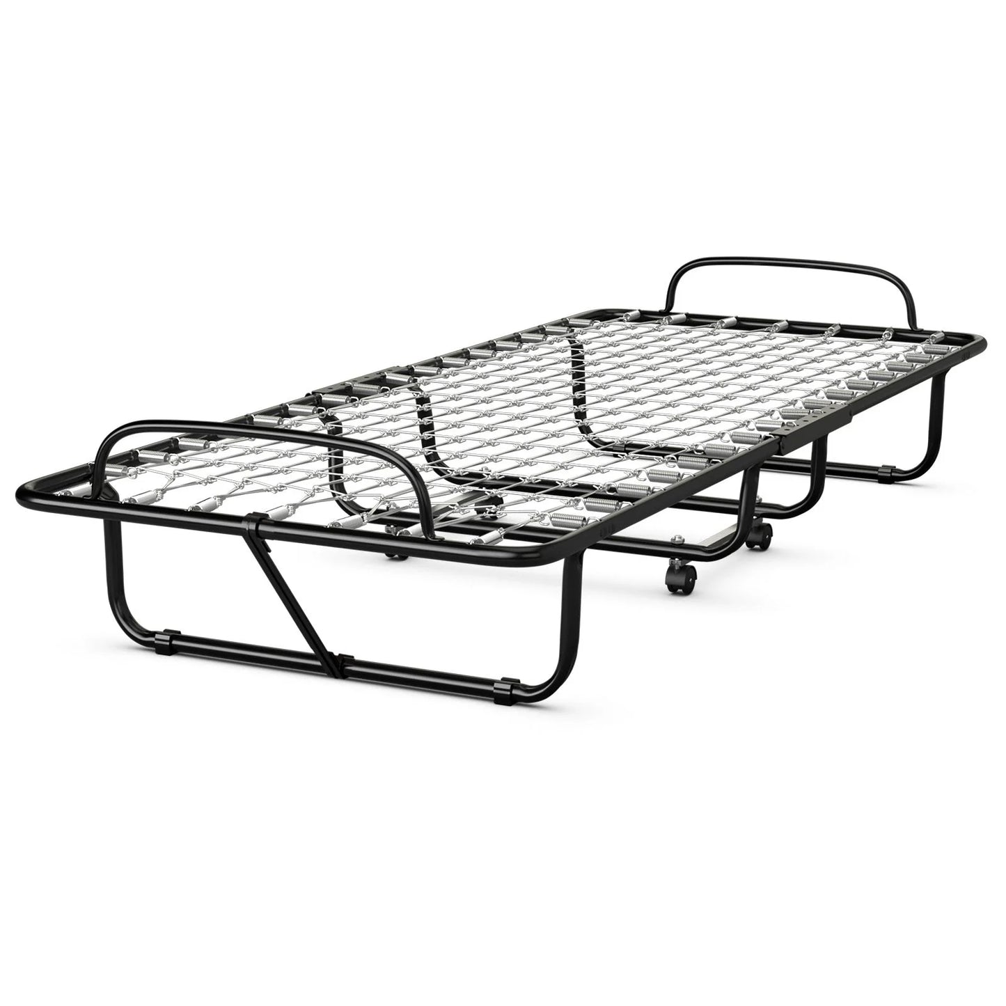 Folding Bed with Memory Foam Mattress with Wheels Made in Italy