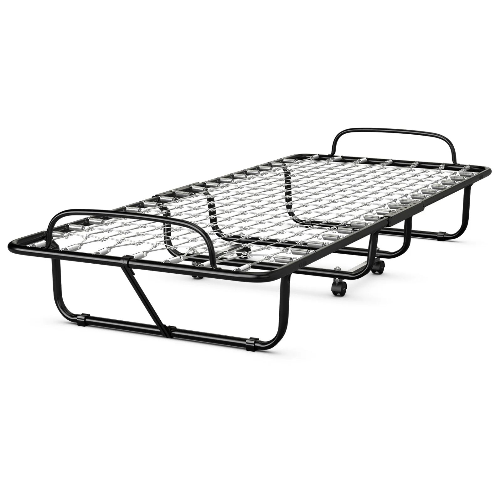 Folding Bed with Memory Foam Mattress with Wheels Made in Italy