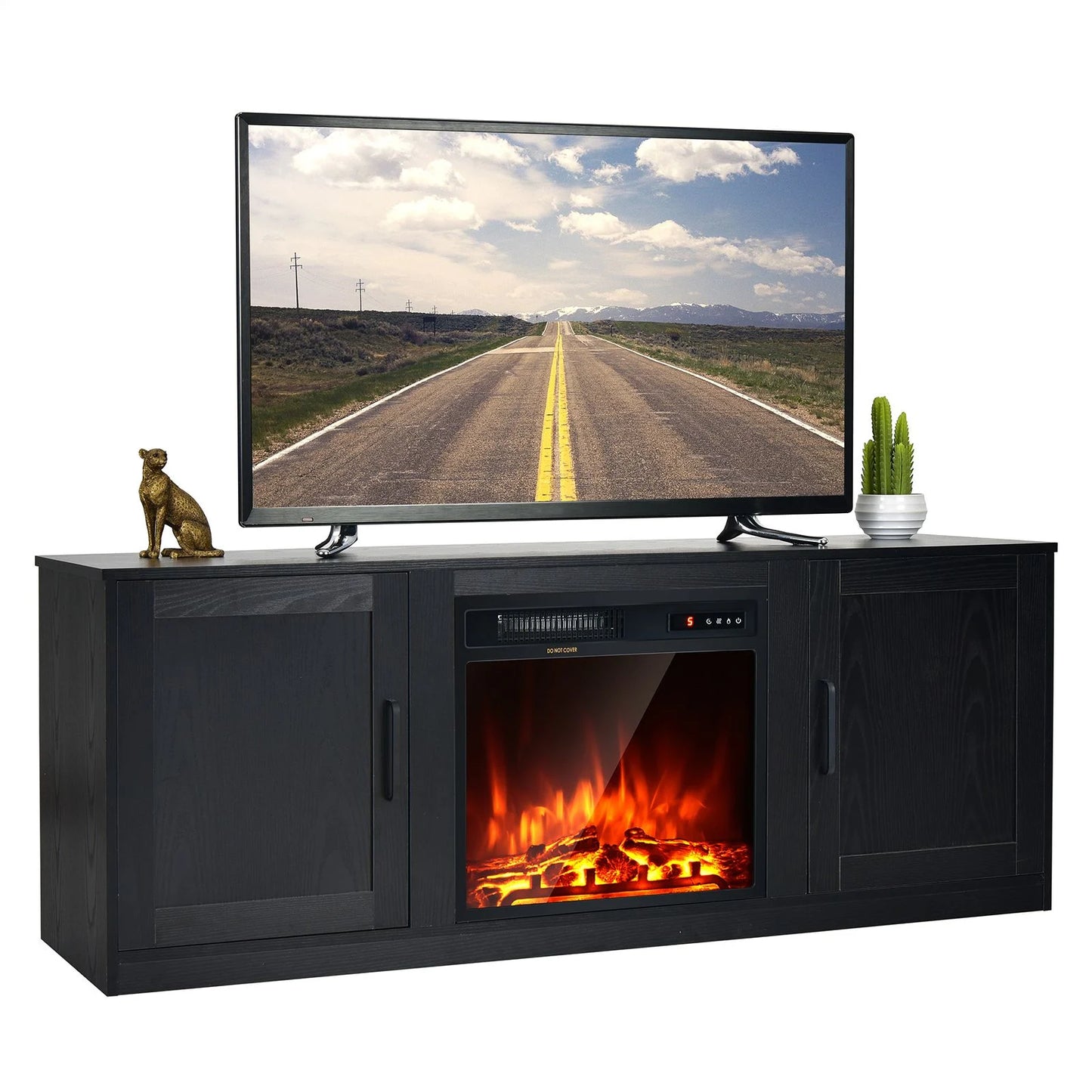 TV Stand for 65-Inch Tvs with Storage Cabinets and Adjustable Shelves