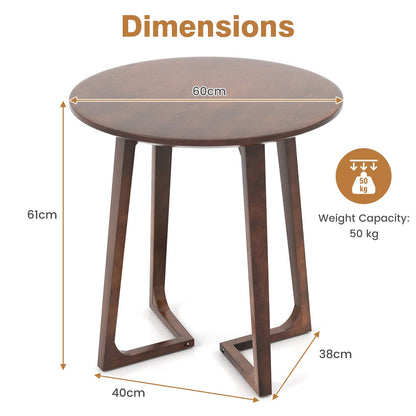 24" round Coffee Table with V-Shaped Legs for Lamps
