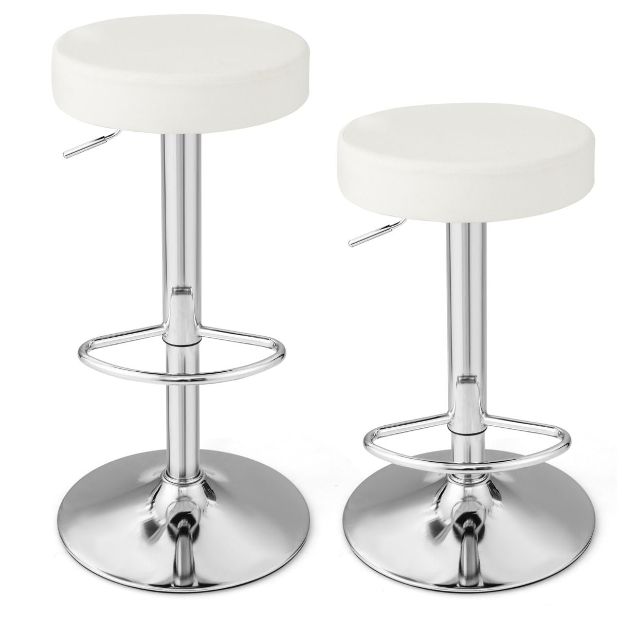 Height-Adjustable Bar Stool Set of 2 with Footrest