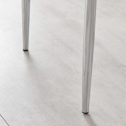 Adler round Dining Table Set with Shelf & 4 Quilted Faux Leather Dining Chairs