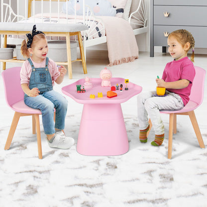 Toddler Activity Play Table with Backrest, Padded Seat and Concave Tabletop