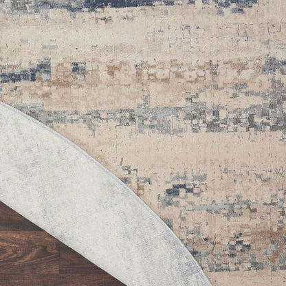 Rustic Textures Rustic Beige & Grey Circle Rug, 160Cm