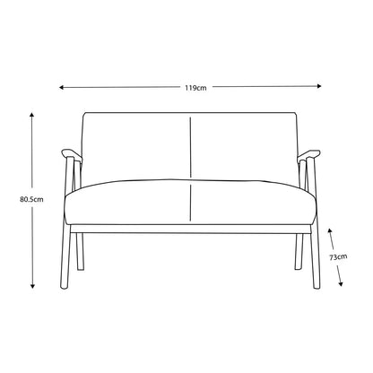 Neyland Natural Linen 2 Seater Sofa