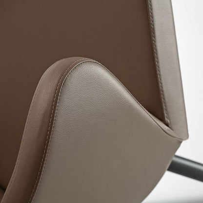 Doris Brown Faux Leather Dining Chair