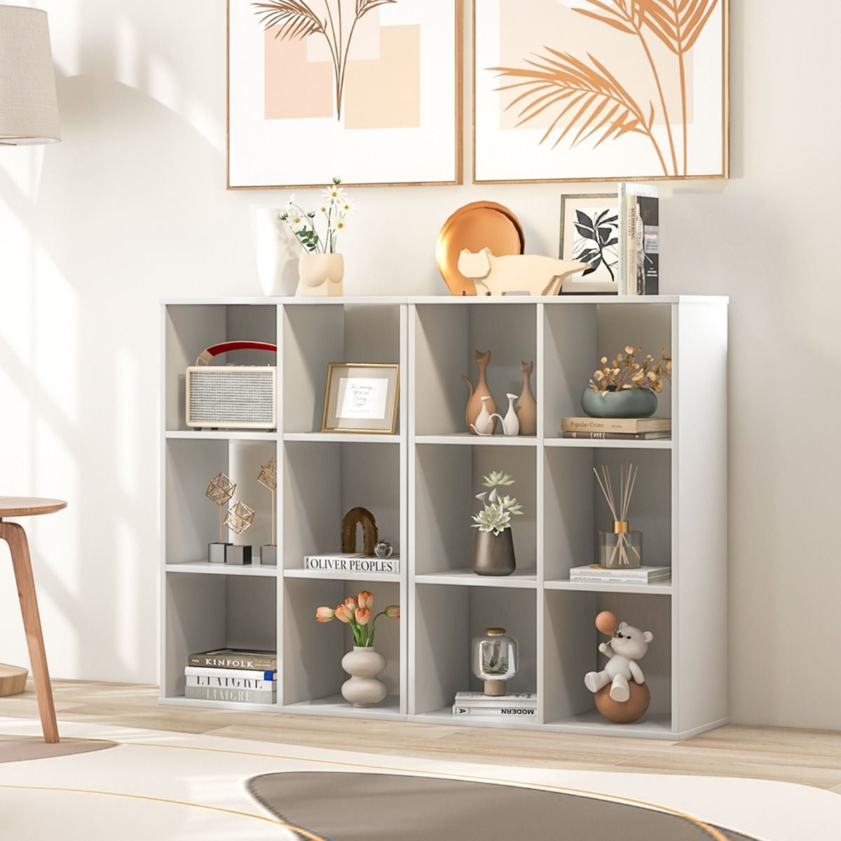 6-Cube Bookshelf Bookcase with 2 Anti-Tipping Kits for Living Room