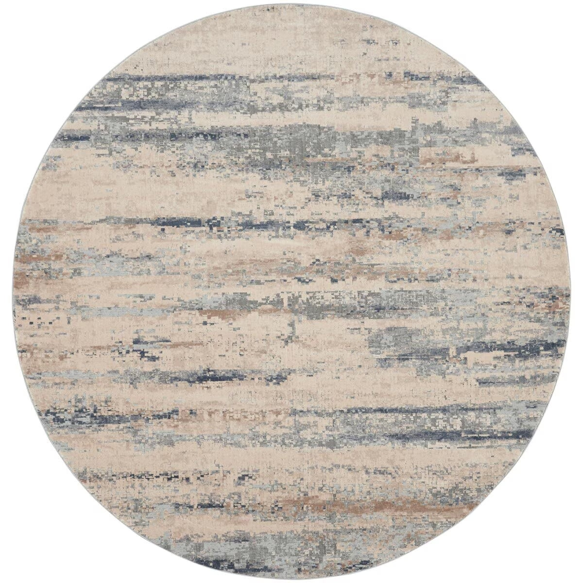 Rustic Textures Rustic Beige & Grey Circle Rug, 160Cm