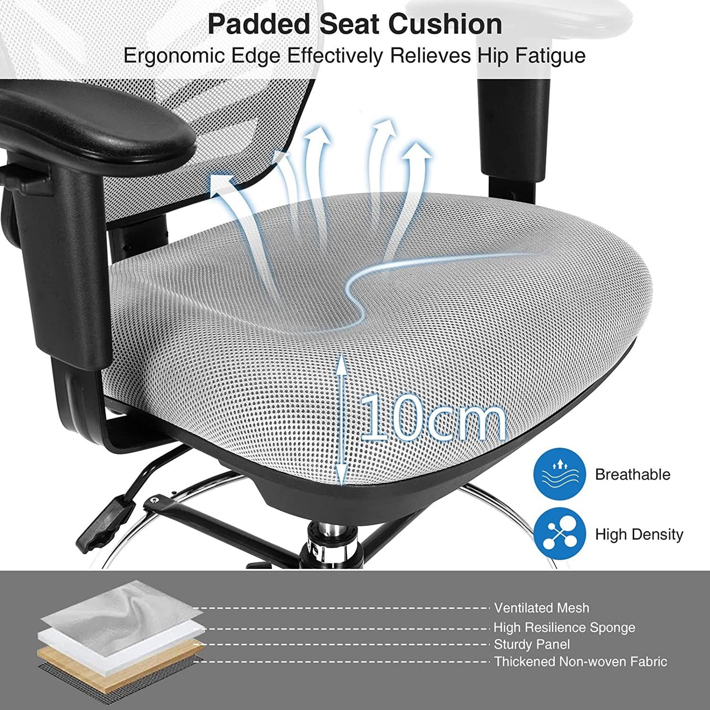 Mesh Drafting Chair with Adjustable Footrest