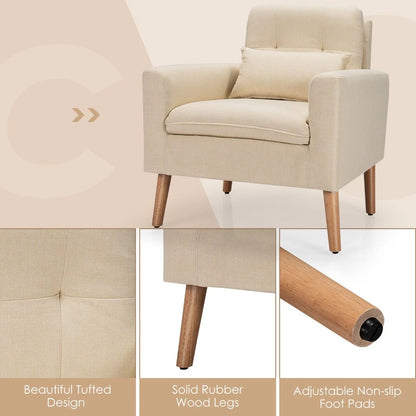 Modern Accent Chair with Lumbar Pillow