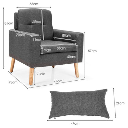 Modern Accent Chair with Lumbar Pillow