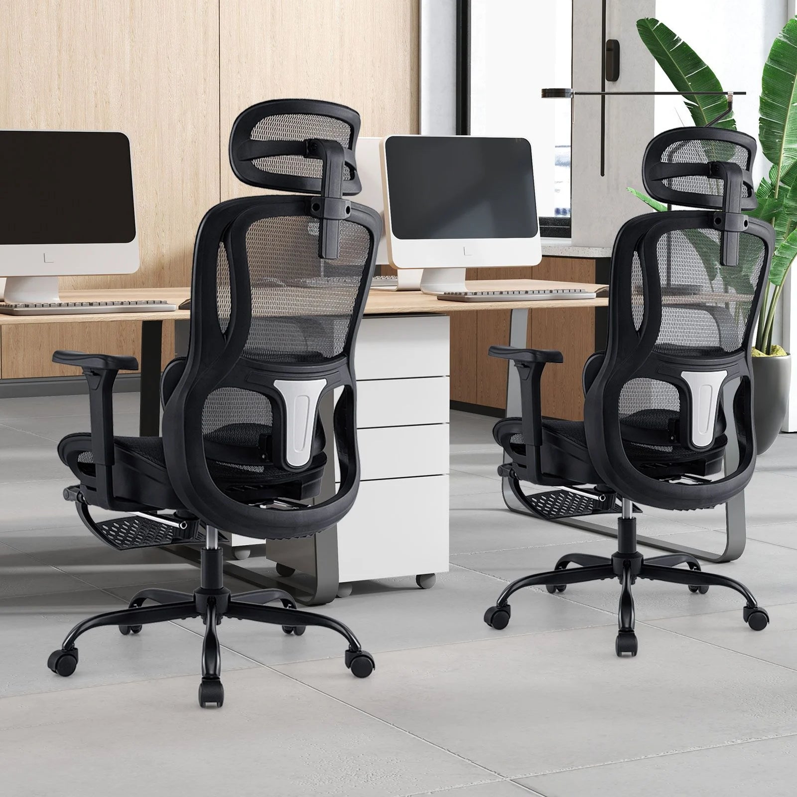 Ergonomic Office Chair Swivel Computer Desk Chair with Rotating Headrest