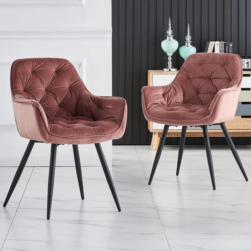Velvet Upholstered Armchair Runge