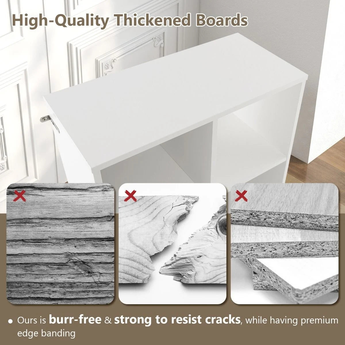 6-Cube Bookshelf Bookcase with 2 Anti-Tipping Kits for Living Room