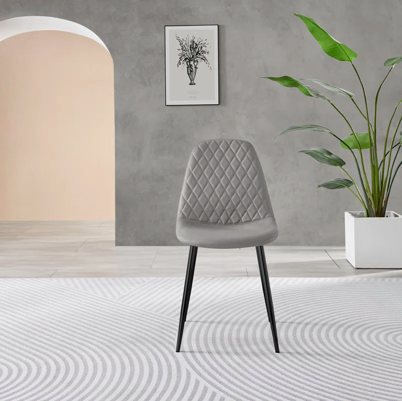 Seline Modern round Dining Table Set in Glass and Chrome with 2 Luxury Faux Leather Dining Chairs