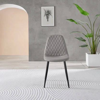 Seline Modern round Dining Table Set in Glass and Chrome with 2 Luxury Faux Leather Dining Chairs